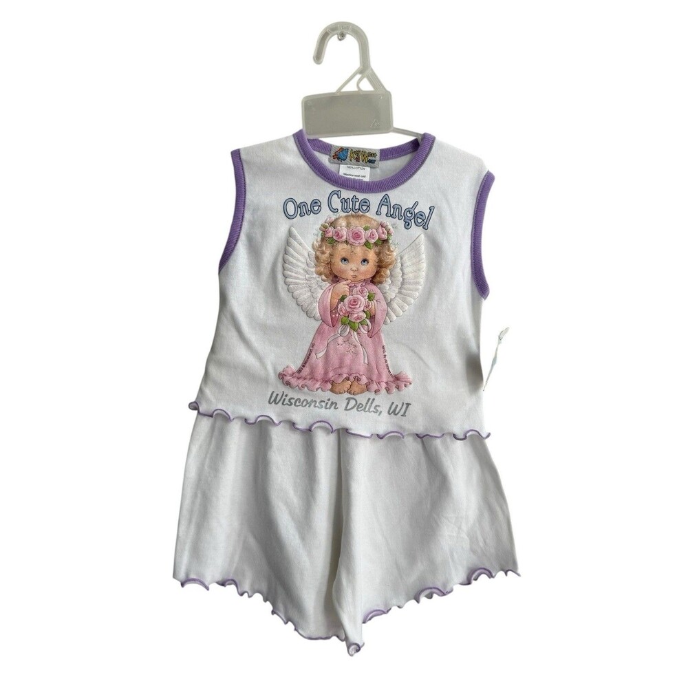 Vintage Y2K Toddler Girls 2 Piece Outfit Wisconsin Dells Size Small NWT Angel WI
